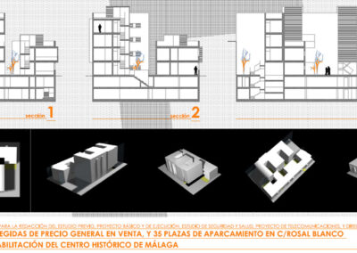 Plano viviendas Rehabilitación Centro histórico de Málaga por Arquoom arquitectos Sevilla